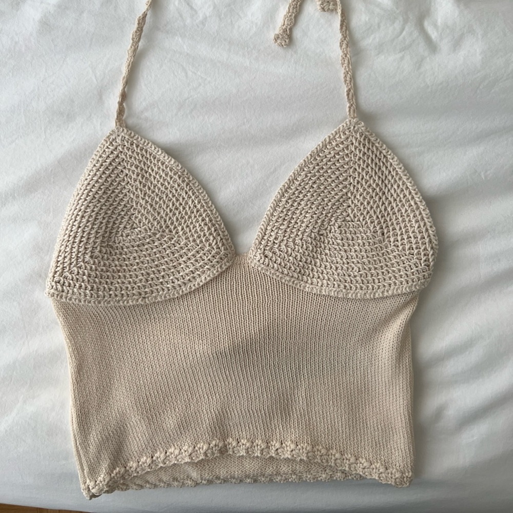 Crochet knit halter top